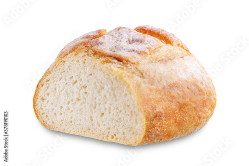 Wheat white bread on a white isolated background