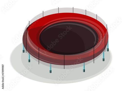Vector image of a trampoline. Cartoon style. EPS 10