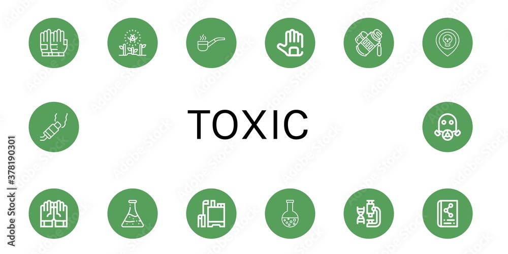 toxic simple icons set toxic simple icons set