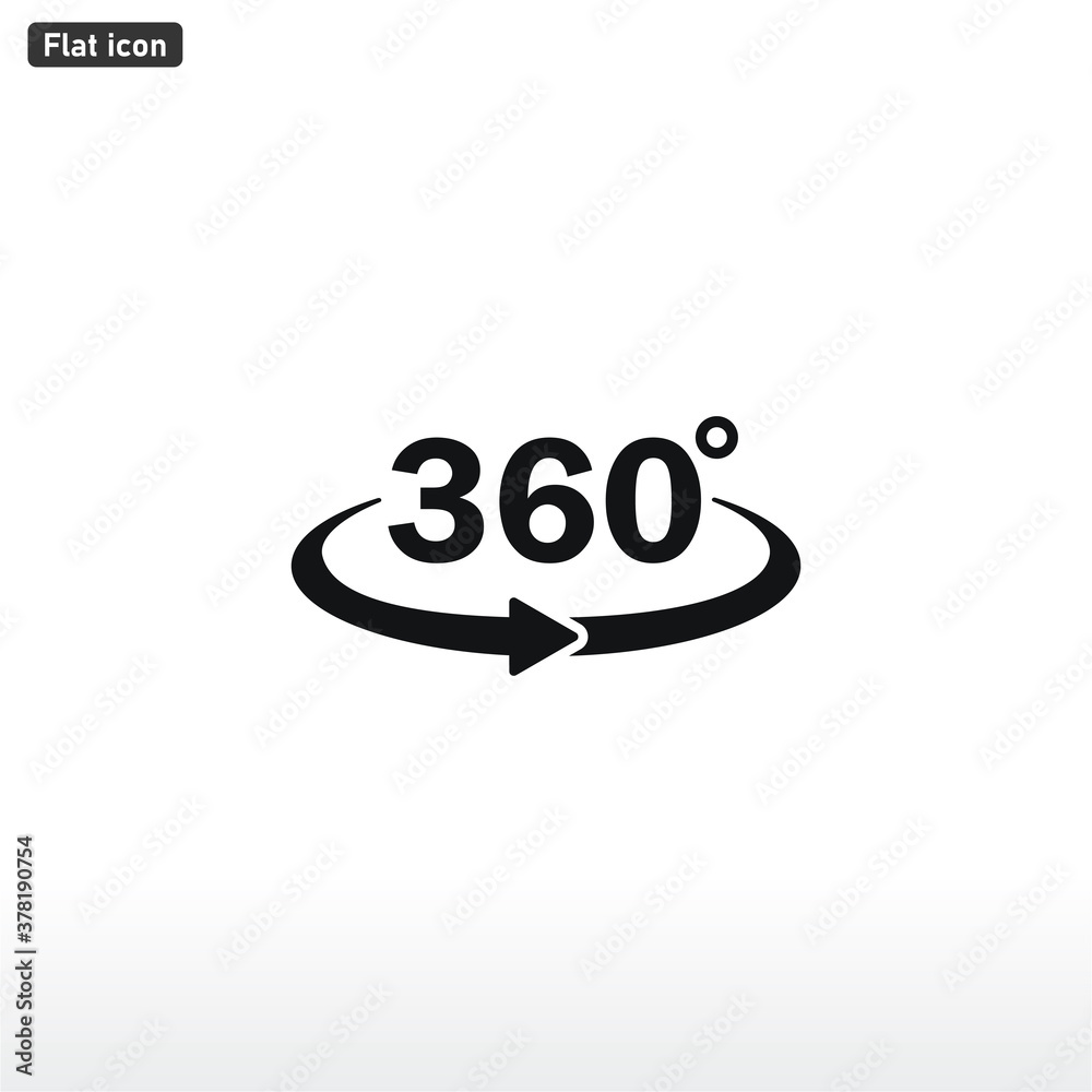 360 degree icon vector . Rotation sign 360 degree icon vector . Rotation sign