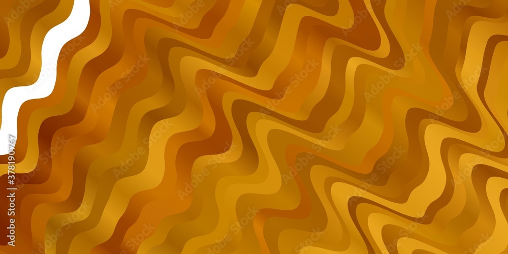 Dark Yellow vector background with wry lines. Brand new colorful illustration with bent lines. Pattern for commercials, ads.