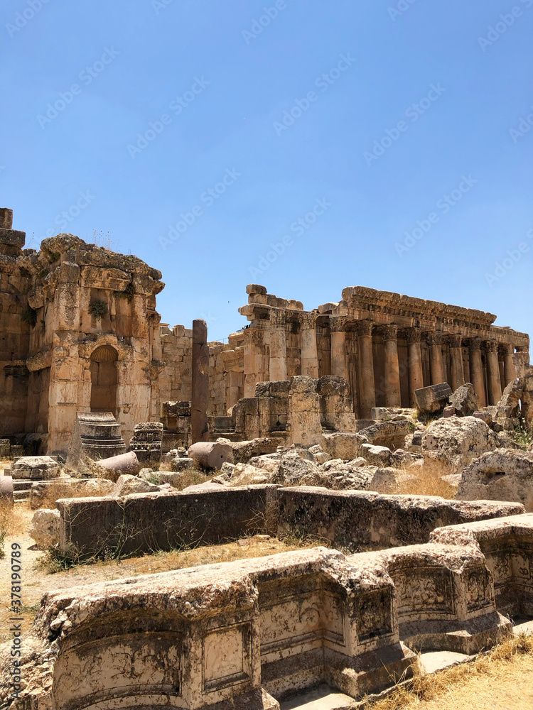 Ancient Greek and Roman Ruins in Baalbek, Lebanon