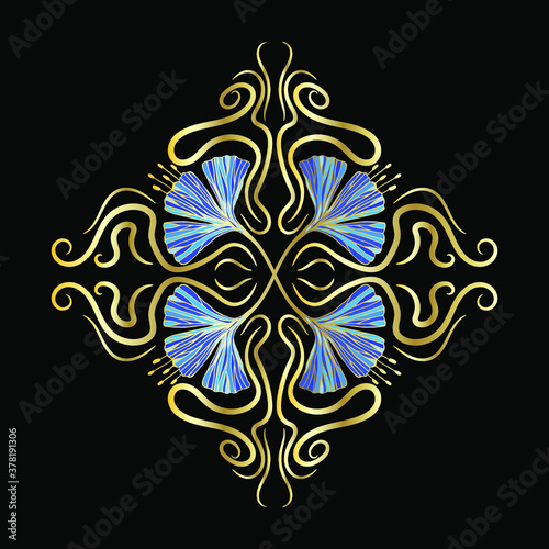 Decorative pattern, flower symmetry. Vector stock illustration eps10