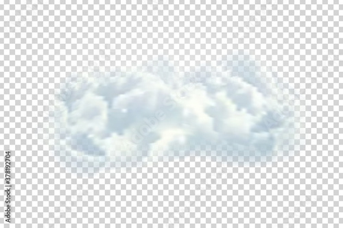 Vector realistic isolated cloud for template decoration and covering on the transparent background. Concept of storm.