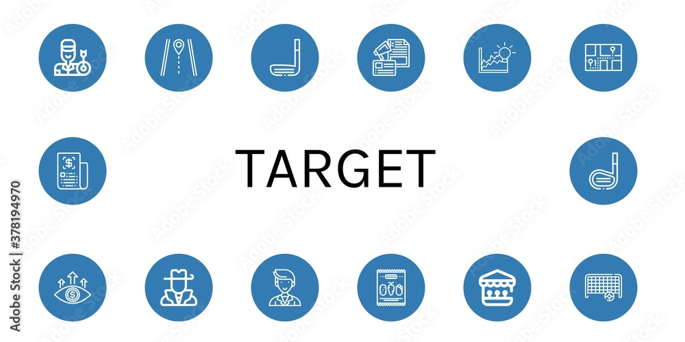 target simple icons set