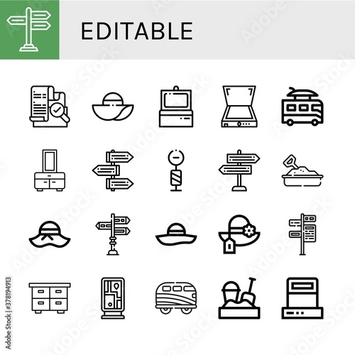 editable simple icons set