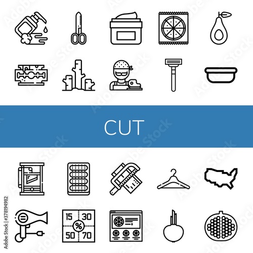 Set of cut icons