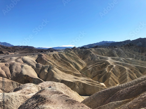 Mountains and Blue Sky in Death Valley National Park  California  USA