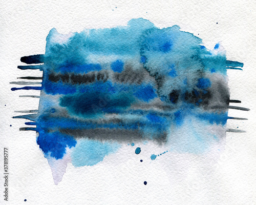 Abstract blue and black watercolor background