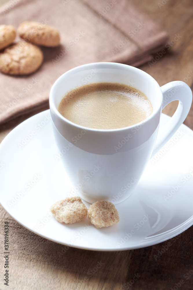 Cup of coffee on rustic wooden background. Cup of coffee on rustic wooden background.