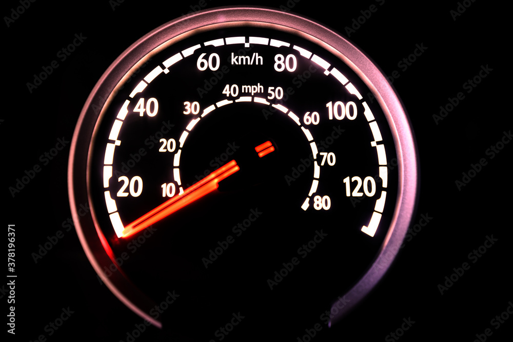 Car Speedometer Closeup with Motion Blur Car Speedometer Closeup with Motion Blur