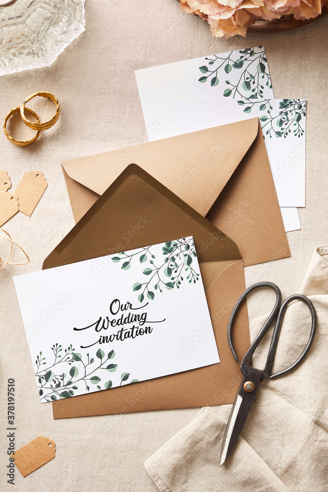 Wedding invitation with an envelope Stock Photo | Adobe Stock