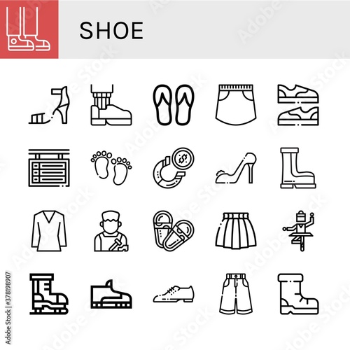 shoe icon set