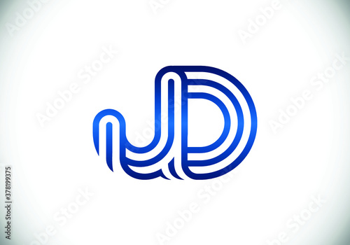 Initial Monogram Letter J D Logo Design Vector Template. J D Letter Logo Design