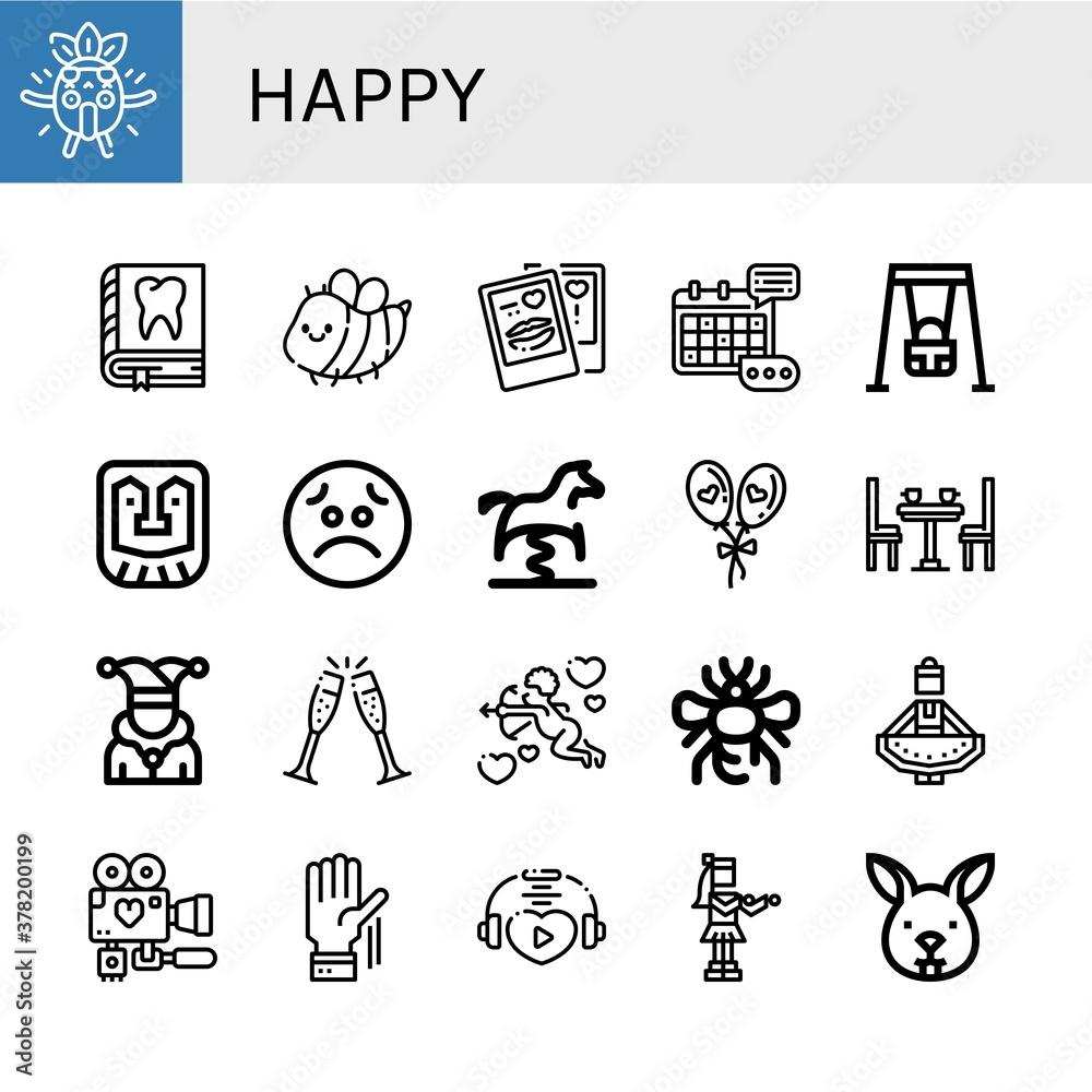 Set of happy icons