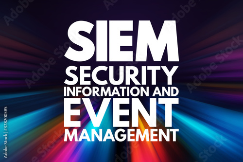 SIEM - Security Information and Event Management acronym, business concept background photo