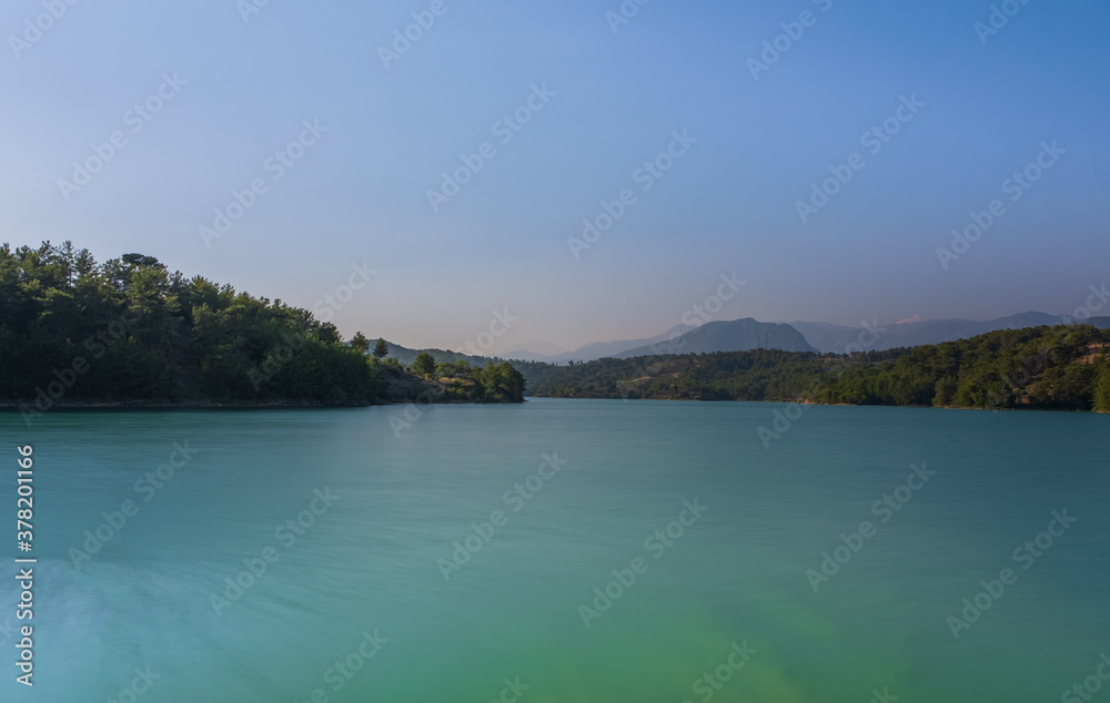 Green Lake in Green Canyon. Manavgat, Antalya, Turkey. Long exposure shot, july 2020
