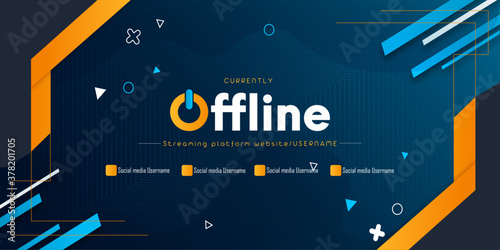 Offline streaming template banner yellow-ish blue-ish color patterns