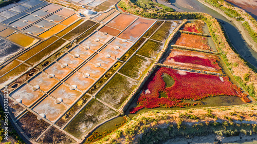 Aerial view of Guerande salt marshes photo