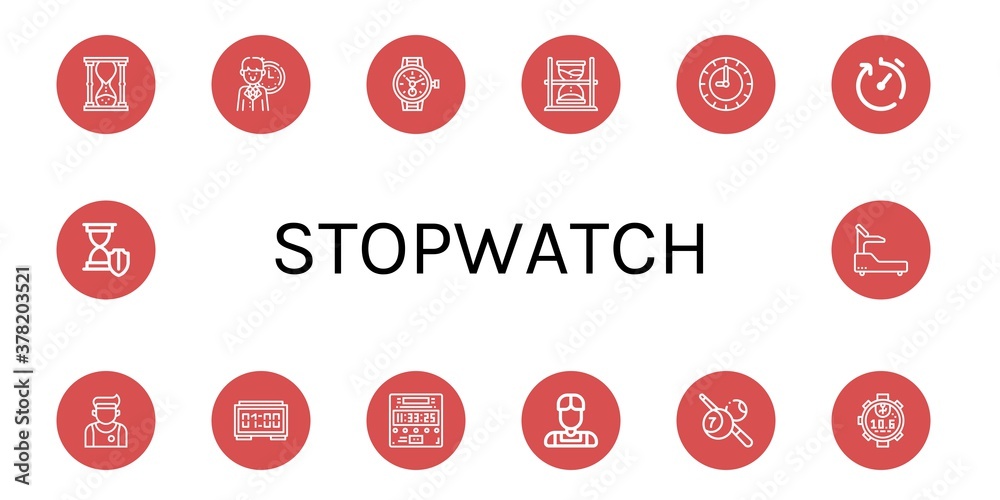 stopwatch simple icons set stopwatch simple icons set