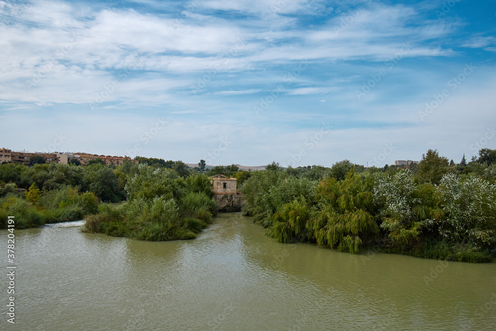 Fototapeta premium El pozo del río antigua fortaleza consumida por el agua