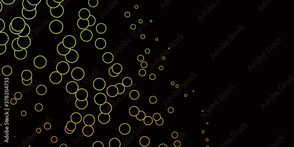 Dark Green, Yellow vector background with circles. Colorful illustration with gradient dots in nature style. Design for posters, banners.