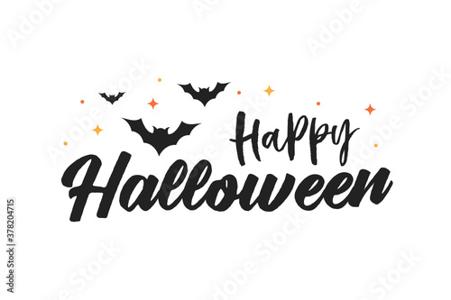 Happy Halloween Text, Halloween Banner, Vector Illustration Background