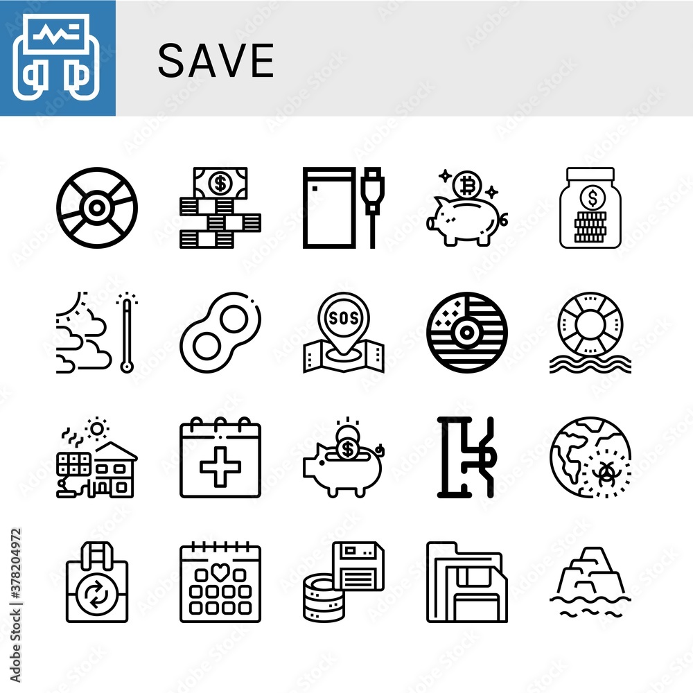 Set of save icons