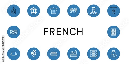 french simple icons set