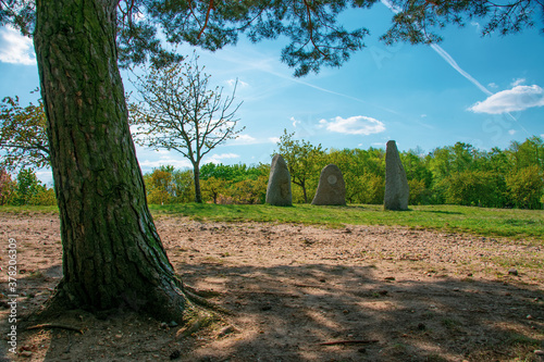 Menhirs in Troja - Prague, capital city of Czech republic