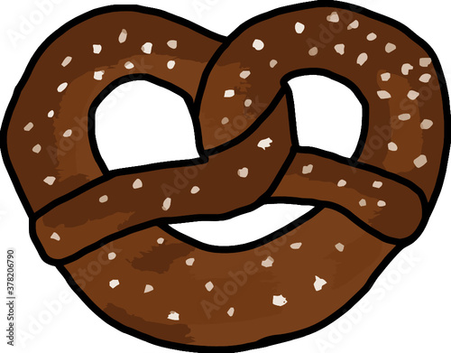 hand drawn cartoon style pretzel