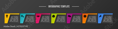 Design of infographic with business icons. Timeline. Vector