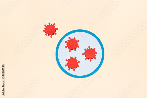 Petri dish with virus samples
