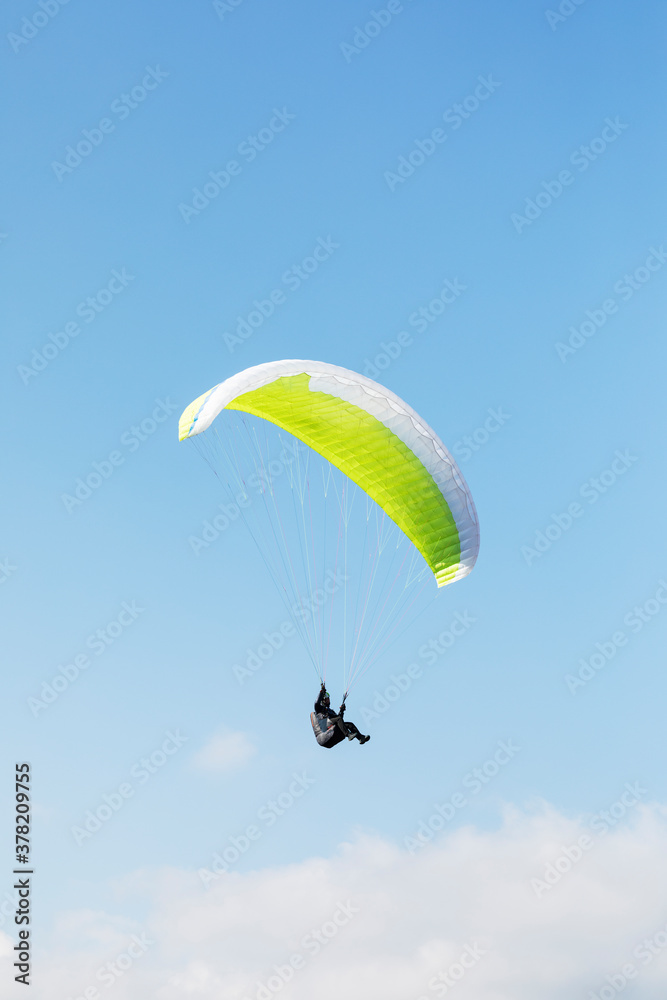 Portrait of a paraglider in the air Portrait of a paraglider in the air