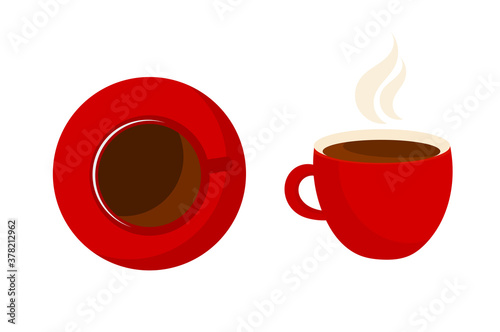 Red coffee cup icons.