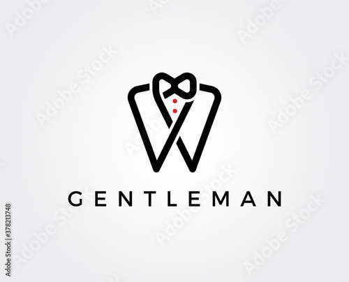 minimal gentleman logo template - vector illustration