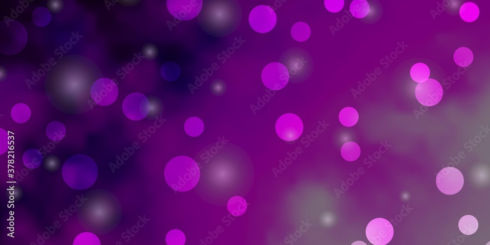 Light Pink vector background with circles, stars. Illustration with set of colorful abstract spheres, stars. Design for your commercials.