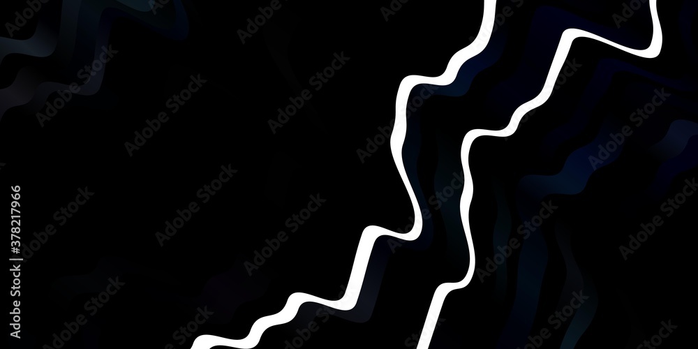 Dark BLUE vector background with bent lines. Abstract illustration with bandy gradient lines. Template for cellphones.