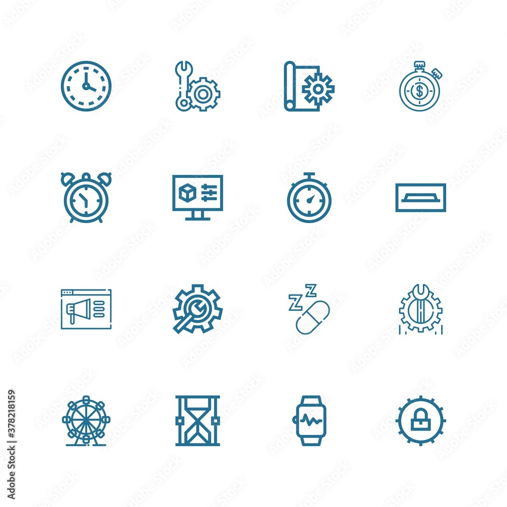 Editable 16 clock icons for web and mobile Editable 16 clock icons for web and mobile