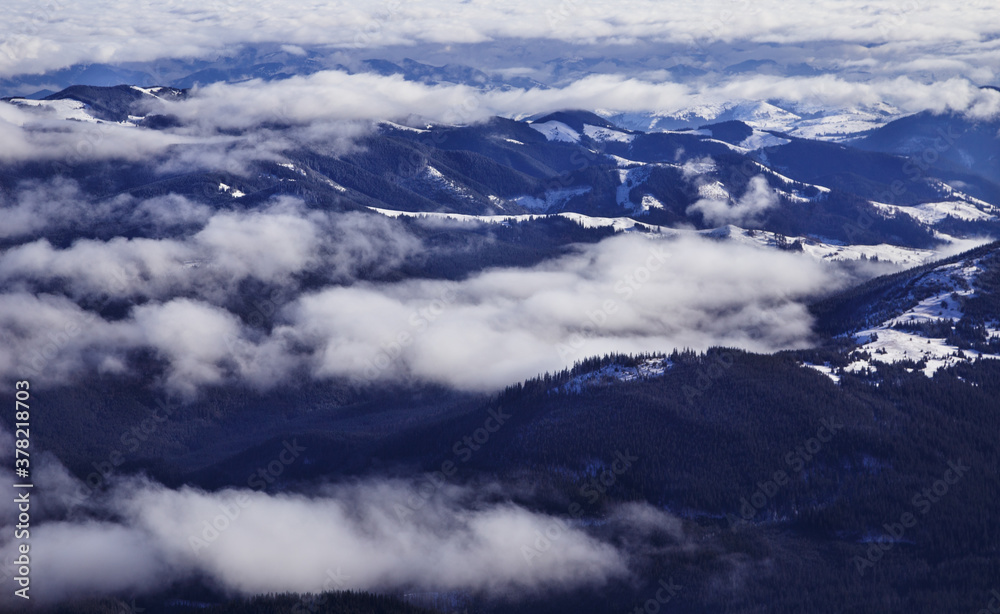 The exciting landscape of the Hoverla surroundings. Ukrainian Carpathian mountains