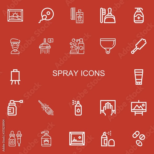 Editable 22 spray icons for web and mobile
