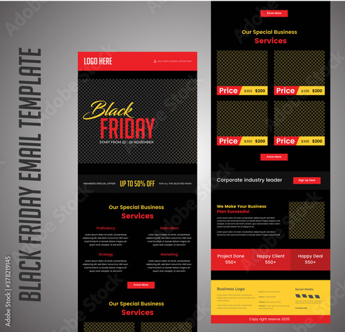 Black Friday Sale Event Promotional Email Newsletter Template