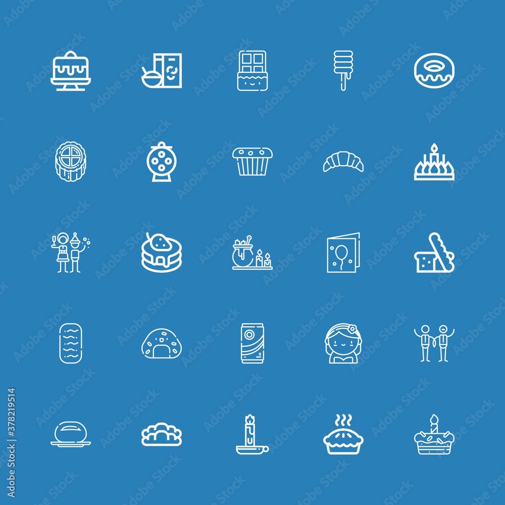 Editable 25 cake icons for web and mobile