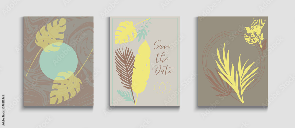 Abstract Elegant Vector Banners Set. Hand Drawn Trendy Background. 
