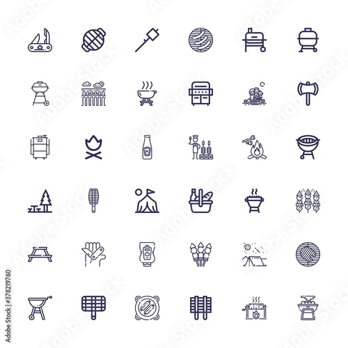 Editable 36 picnic icons for web and mobile