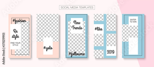 Social Stories Cool Vector Layout.