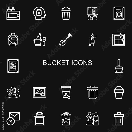 Editable 22 bucket icons for web and mobile