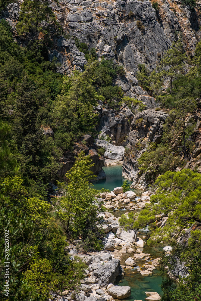 Obraz premium Saklikent Canyon is the deepest canyon in southern Turkey, Goynuk canyon Saklikent, located in District of Kemer, Antalya Province. August 2020