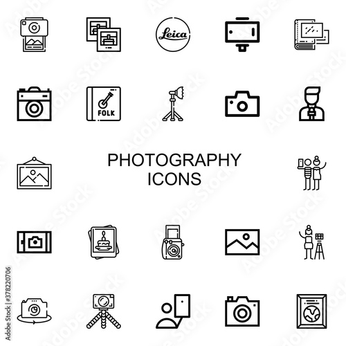 Quadro su tela Editable 22 photography icons for web and mobile