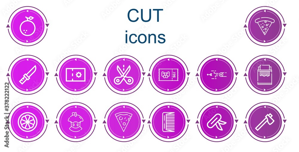 Editable 14 cut icons for web and mobile Editable 14 cut icons for web and mobile